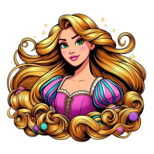 Tangled png clipart, Princess rapunzel png, rapunzel design, tangled Princess, instant download