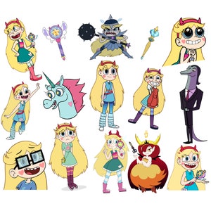 Star vs the forces of evil png clipart set, star butterfly png bundle, Marco Diaz, hekapoo, toffee, instant download