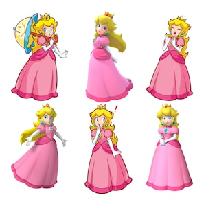 Princess peach png bundle,  Princess peach png clipart set, Princess peach birthday, high quality
