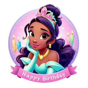 Princess tiana birthday design, Princess tiana png clipart, Princess and the frog character, instant download