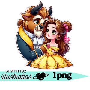 La bella e la bestia png clipart, Principessa belle png, La bestia png, Belle Love, download immediato