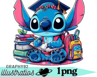 スティッチの学生デザイン、かわいいスティッチのPNGクリップアート