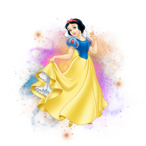 Snow white watercolor background,  snow white png clipart, snow white and seven dwarfs, instant download