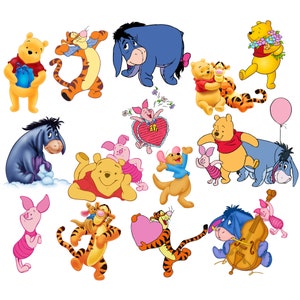 Winnie the pooh png bundle,  Winnie the pooh png clipart set, tigger, eeyore, piglet, instant download