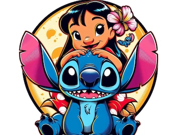lilo and stitch png clipart, lilo png, cute stitch image, best friends, instant download