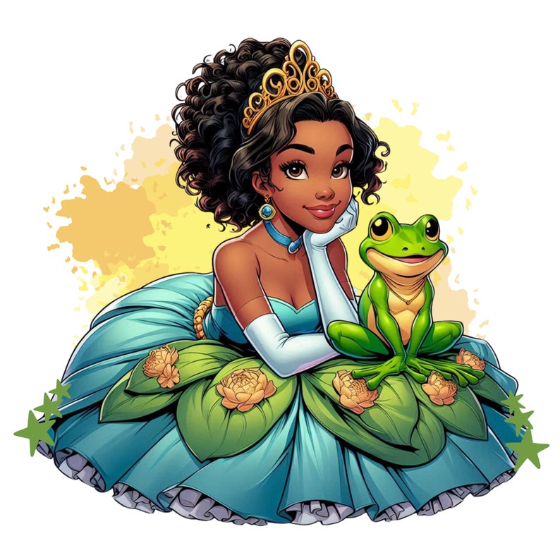 Princesa e o sapo png clipart, Princesa tiana png, tiana clipart, fundo ...
