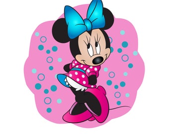 Minnie mouse png clipart,  minnie mouse design, watercolour background, minnie mouse png, instant download