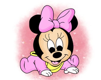 Minnie Maus Baby, Baby Minnie Maus png Clipart, Minnie Geburtstag, Babyparty, sofort Download