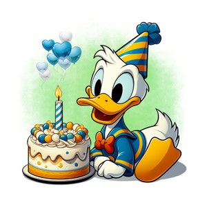 Donald duck birthday design, Donald duck png clipart, cute duck, instant download