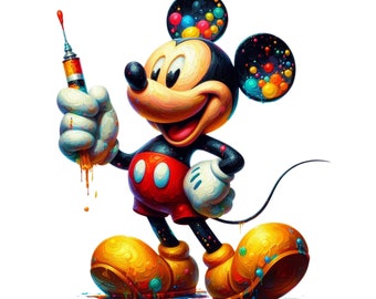 ミッキーマウスのPNGクリップアート、ミッキーマウステニス、水彩画の