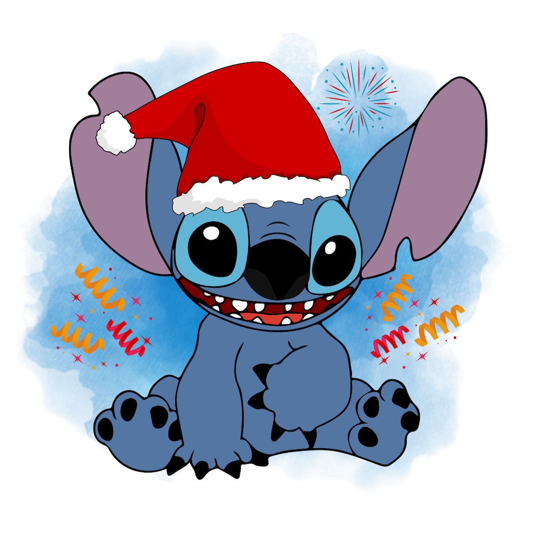 Diseño PNG navideño de Stitch, imágenes prediseñadas de Stitch, fondo ...