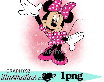 Minnie mouse watercolour background,  minnie mouse png clipart, minnie birthday, pink background, instant download