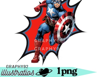 Imagens PNG do Capitão América, pacote de imagens PNG do Capitão América, imagens PNG de super-heróis, download instantâneo