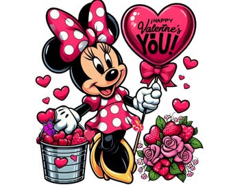 Minnie mouse valentine's day,  minnie mouse png clipart, minnie mouse love, instant download