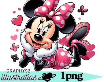 Cute minnie mouse image,  minnie mouse png clipart, minnie birthday, minnie love, instant download