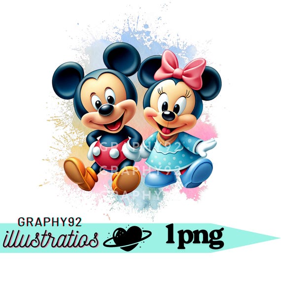 かわいいミッキーとミニーマウスのPNGクリップアート、ベビーミッキー