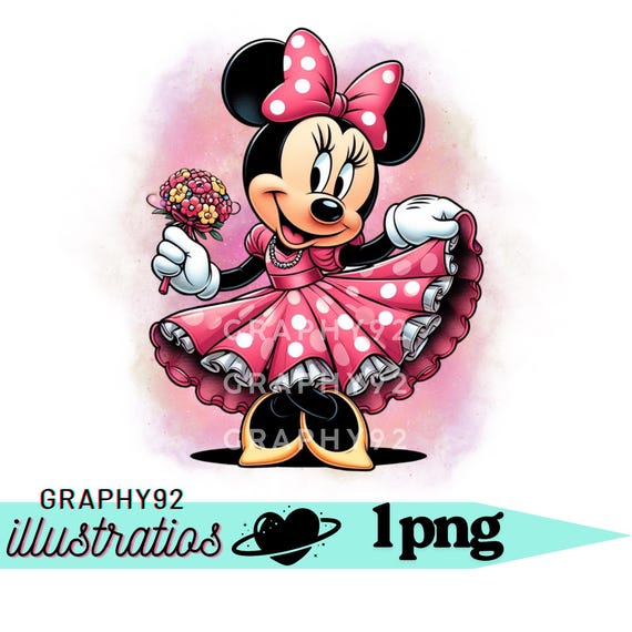 ミニーマウスのプロムデザイン、かわいいミニーマウスのPNGクリップ