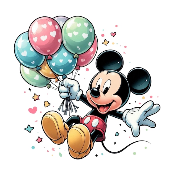 Mickey Mouse Balloons Clipart Etsy