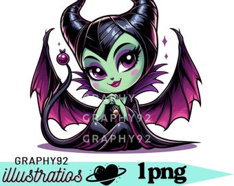 Cute maleficent png clipart, villain maleficent png, Princess villain's, instant download