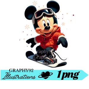 Snowboarding Mickey - Etsy