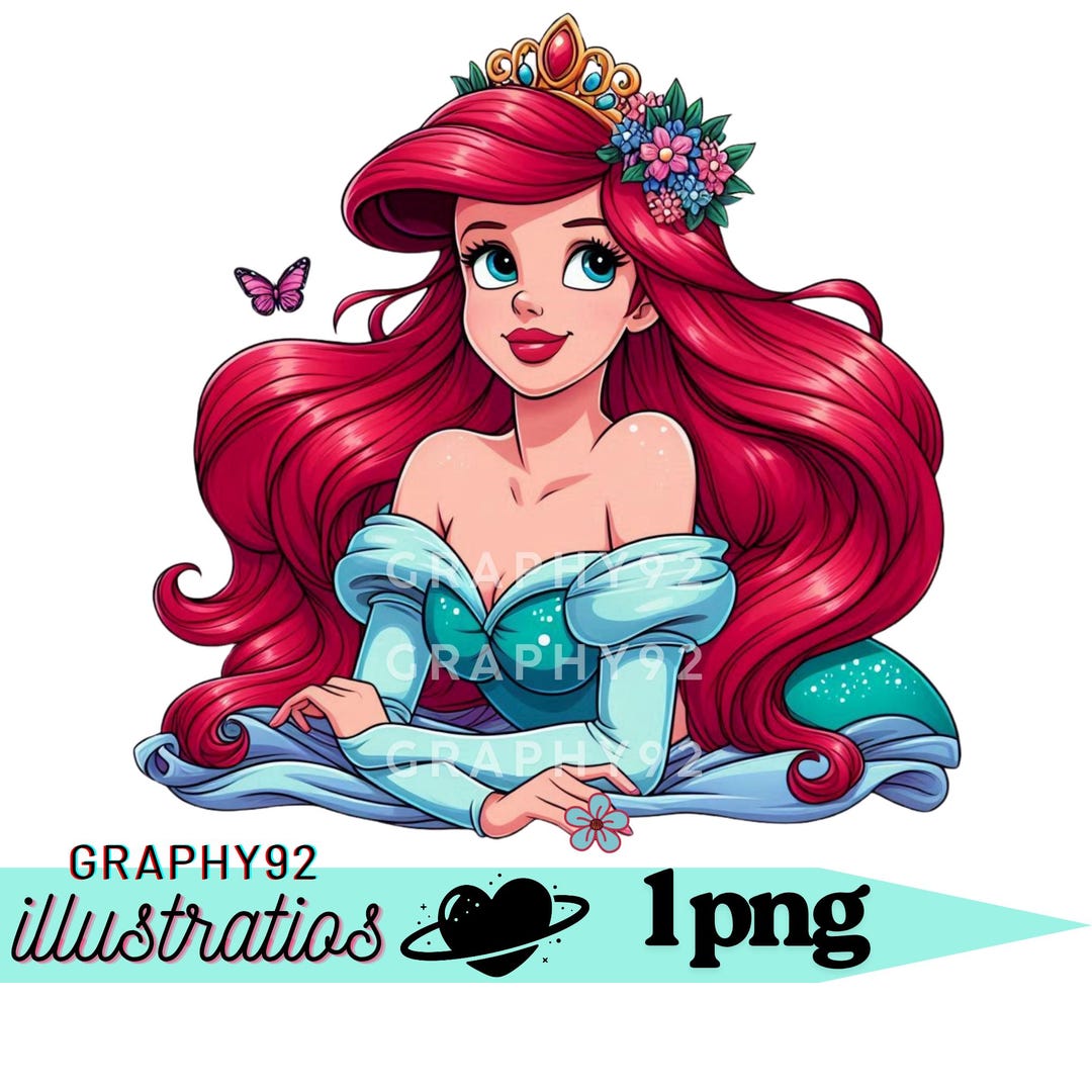 The Little Mermaid Png Clipart, Princess Ariel Png, Cute Ariel, Instant ...