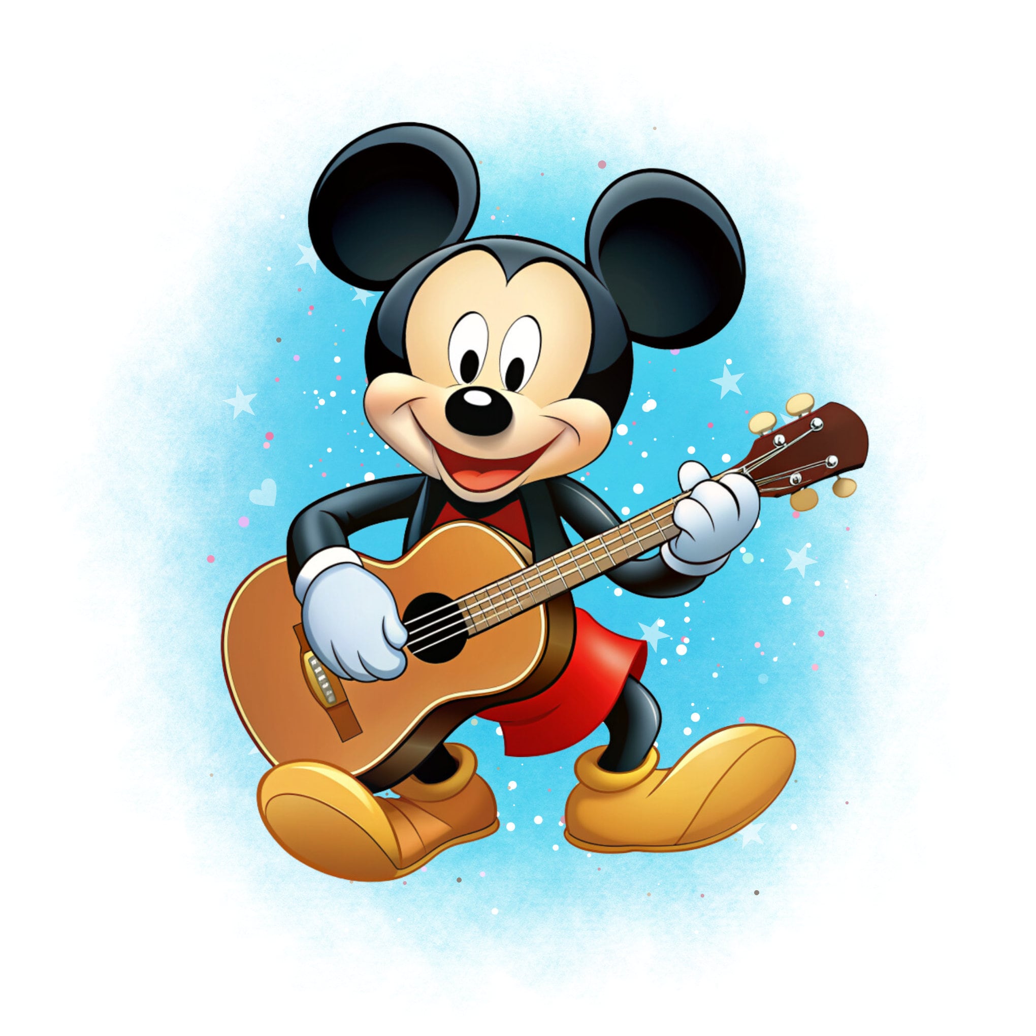 Mickey Mouse Png Clipart Mickey Mouse Playing Guitar Mickey Mouse Music Instant Download Etsy UK