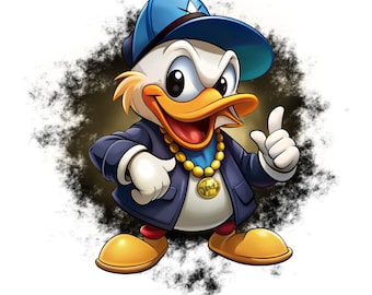 ドナルドダックの水彩画の背景、ドナルドダックのPNGクリップアート