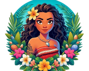 Moana png clipart, moana flower design, moana birthday, instant download