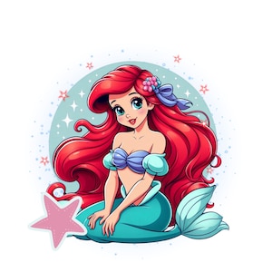 Princess ariel png clipart, the little mermaid, princess ariel image, instant download