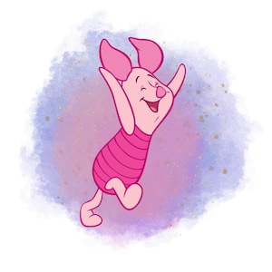 Piglet watercolour background, Winnie the pooh character,  piglet png, instant download