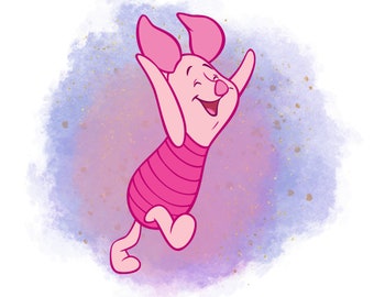 Sfondo acquerello maialino, personaggio di Winnie the pooh, maialino png, download immediato