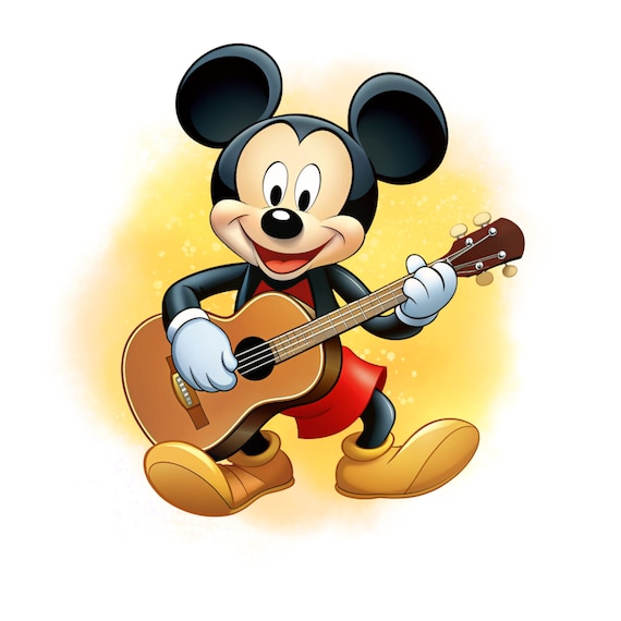 ミッキーマウスのPNGクリップアート、ギターを弾くミッキーマウス