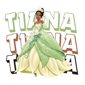 Princess Tiana png clipart, tiana name png design, the princess and the frog, princess birthday,  instant download