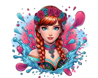 Princess anna png clipart, Princess anna splash, frozen princess, frozen anna, elsa anna, instant download