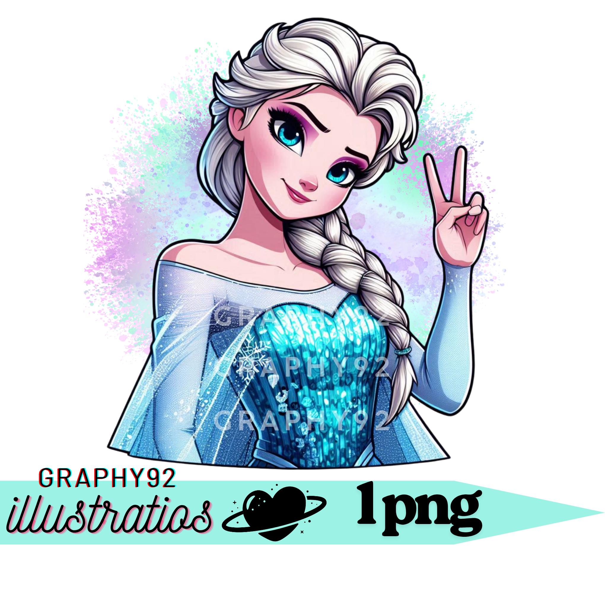 エルサ姫の水彩画の背景、エルサ姫のpngクリップアート、エルサの勝利