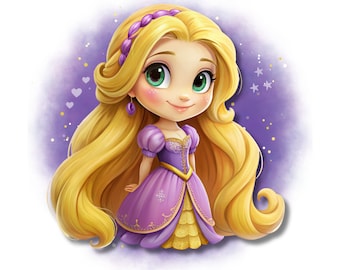 Cute rapunzel png clipart, Princess rapunzel, baby rapunzel png, tangled png, instant download