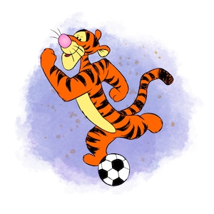 Tigger watercolour background,  Winnie the pooh character,  tigger png, instant download