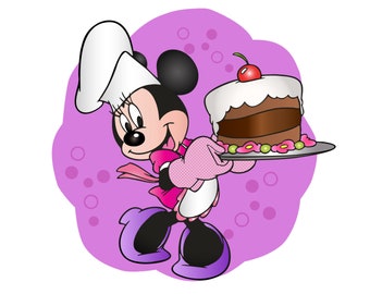 Minnie Maus png Clip Art, Minnie Maus Koch, Minnie Maus Design, Aquarell Hintergrund, sofort Download