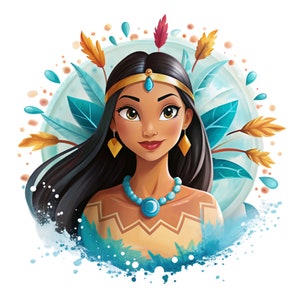 Pocahontas png clipart,  Pocahontas shirt design, high quality, instant download