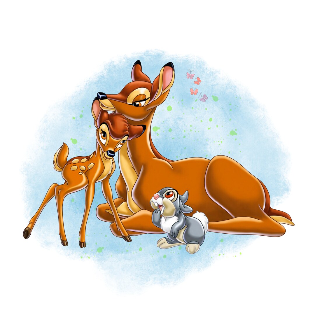 Bambi Watercolour Background, Bambi Png Clip Art, Bambi Design, Instant ...