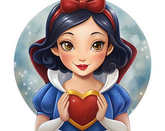 Snow white png clipart, snow white love design, snow white and seven dwarfs, instant download