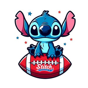 Stitch football design, stitch png clipart, lilo and stitch character, instant download