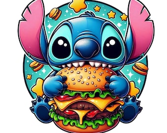 Stitch Diners Stitch Png Clipart, Stitch Eating Pizza, Stitch Food, Lilo and Stitch ...