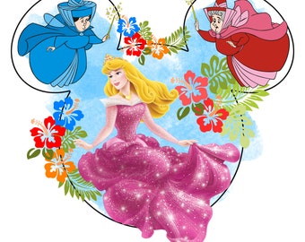 Sleeping beauty watercolor design, Princess Aurora png clipart, Princess fairy, instant download
