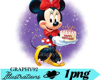 Minnie mouse watercolour background,  minnie mouse png clipart, minnie mouse birthday, purple background, instant download