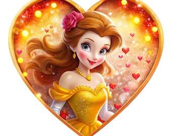 Prince belle png clipart, beauty and the beast, Princess belle love design, Princess birthday, instant download