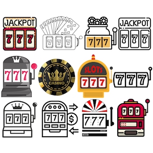 Slot machine png bundle, slot machine png clipart set, gambling, Queen of the slot machine