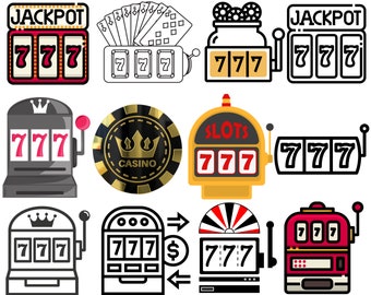 Slot machine png bundle, slot machine png clipart set, gambling, Queen of the slot machine
