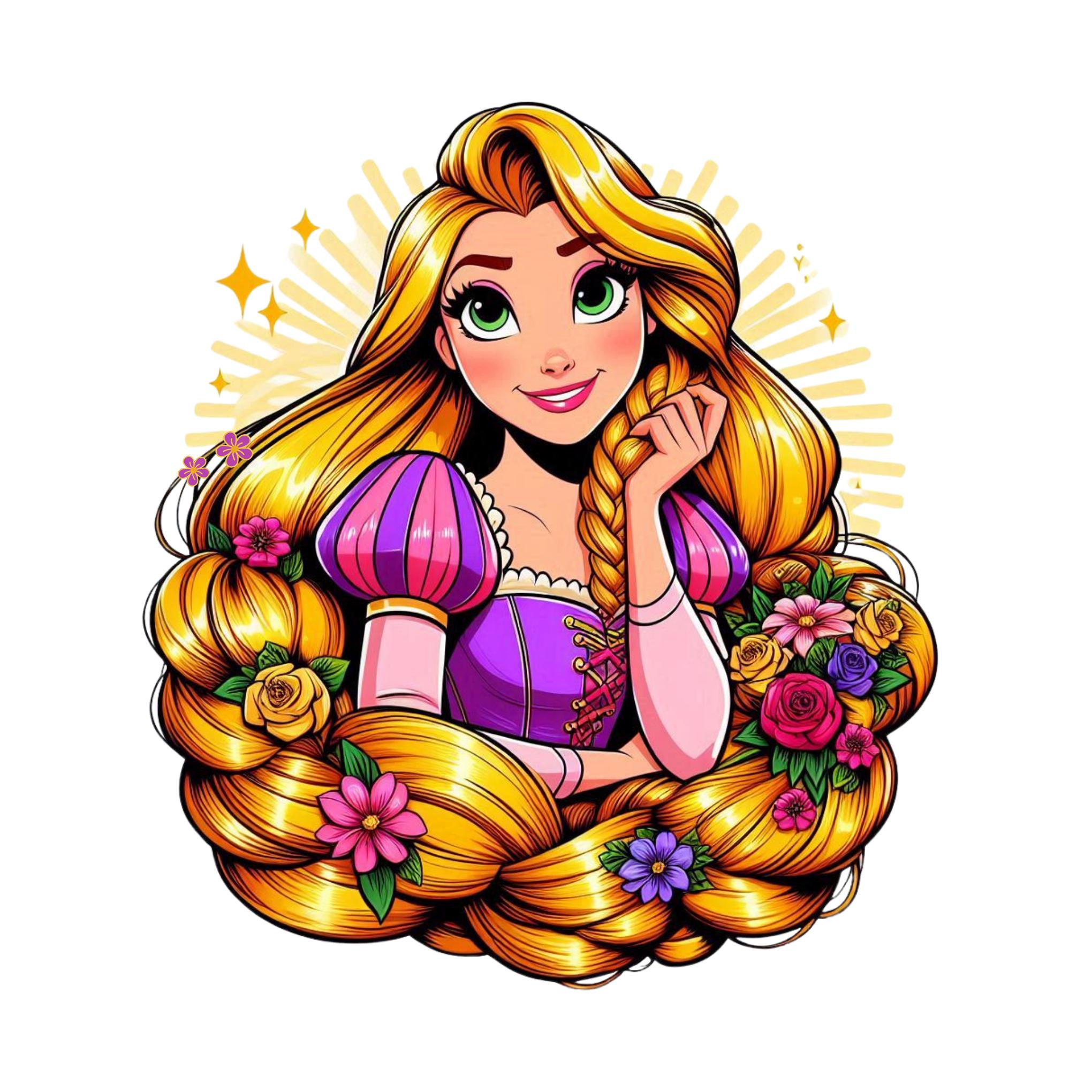 Rapunzel png clipart, Princess rapunzel png design, Princess birthday, tangled png, instant download