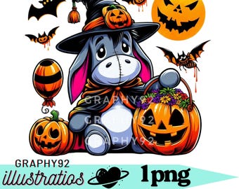 Eeyore halloween design, Winnie the pooh eeyore png clipart, eeyore pumpkin, eeyore png, instant download
